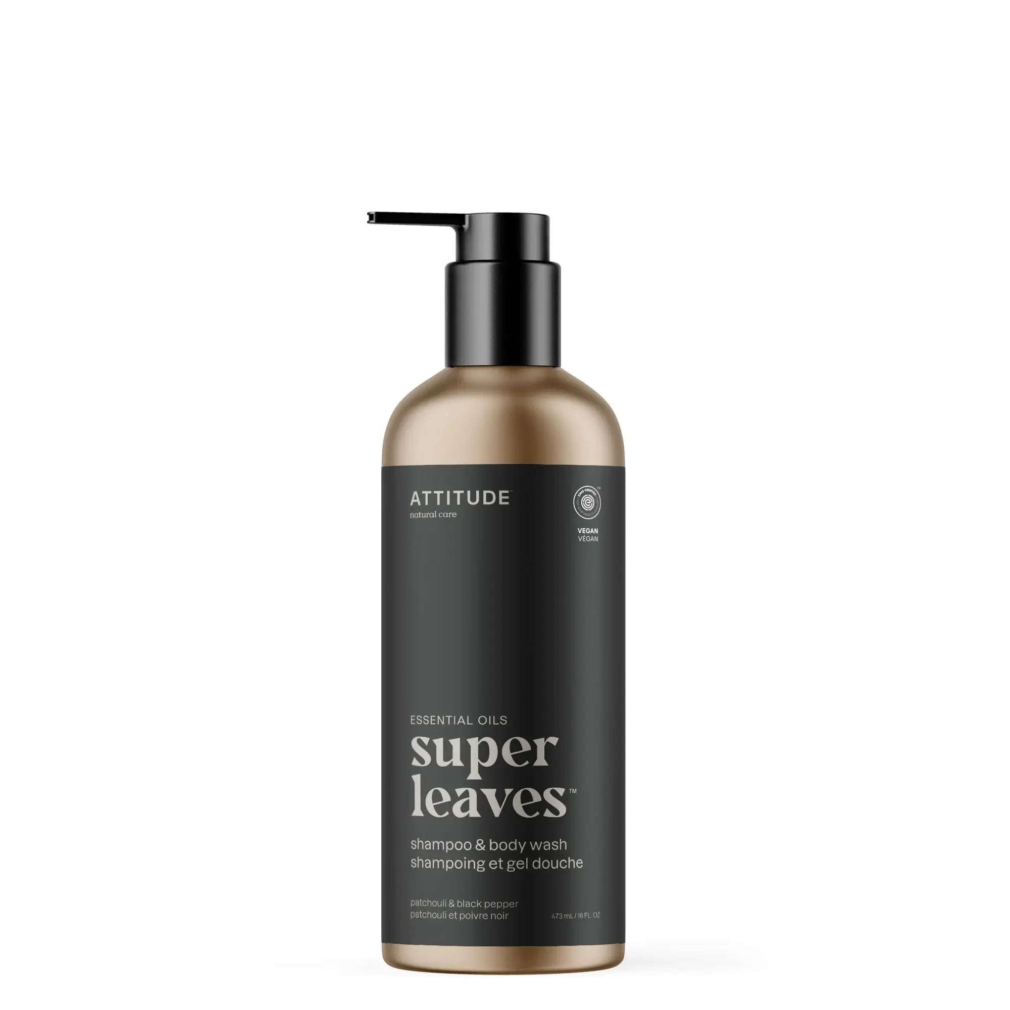 Attitude - Shampoing et savon corps 2en1  - Patchouli et poivre noir 473ml