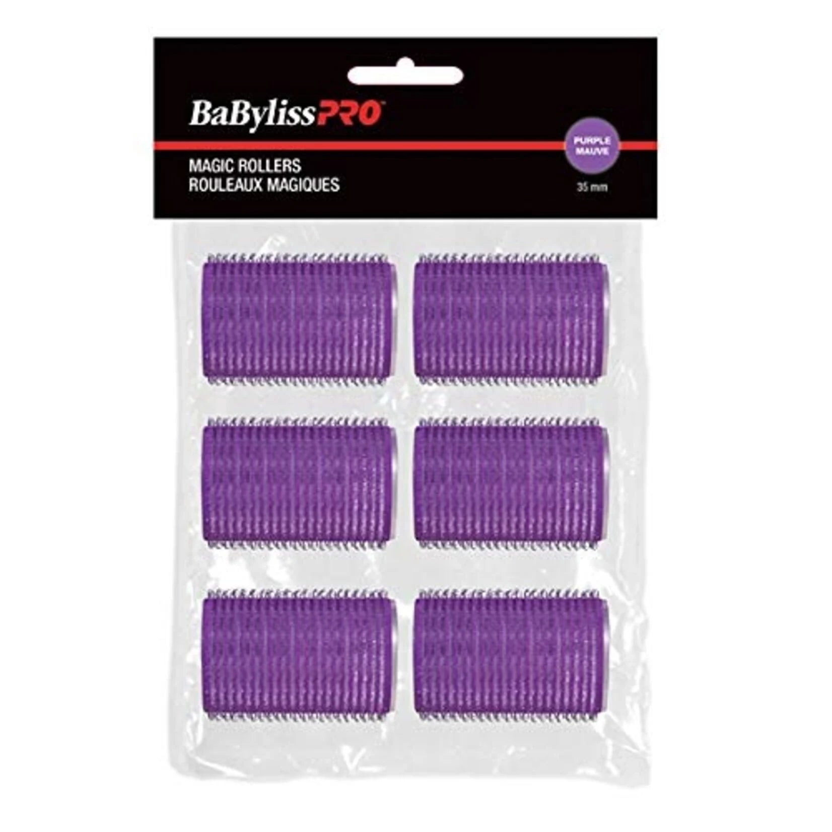 BabylissPro - Rouleaux velcro mauve 35mm