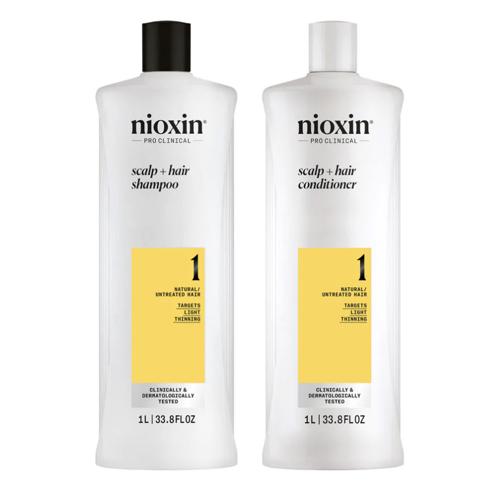 Nioxin - Système 1 - Duo shampooing et revitalisant en format litre
