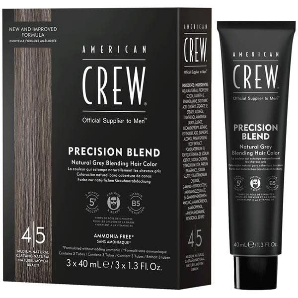 American Crew - Precision blend coloration 4/5 naturel moyen 3x40ml