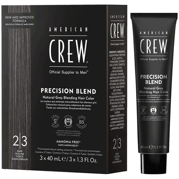 American Crew - Precision blend coloration 2/3 naturel foncé  3x40ml