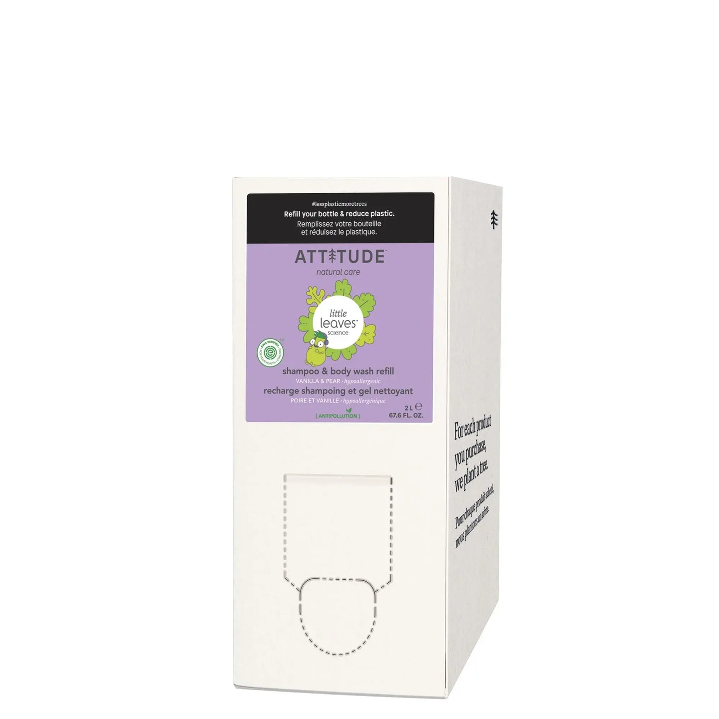 Attitude - Shampoing et savon corps 2en1 - Poire vanille 2L