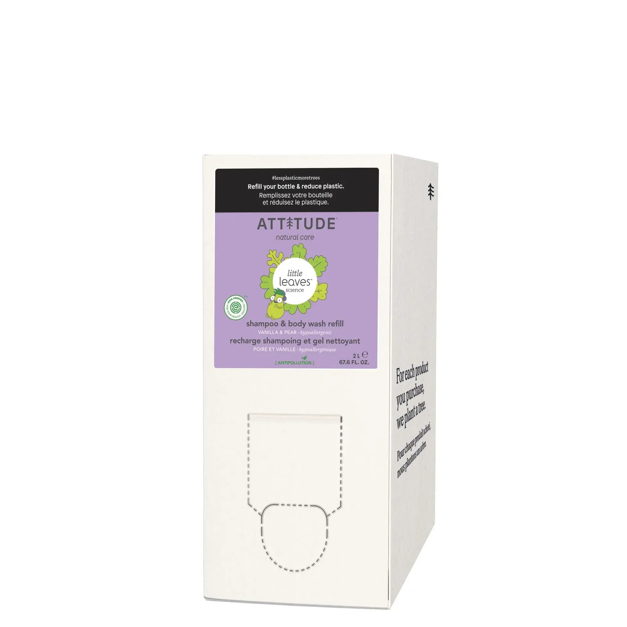 Attitude - Shampoing et savon corps 2en1 - Poire vanille 2L