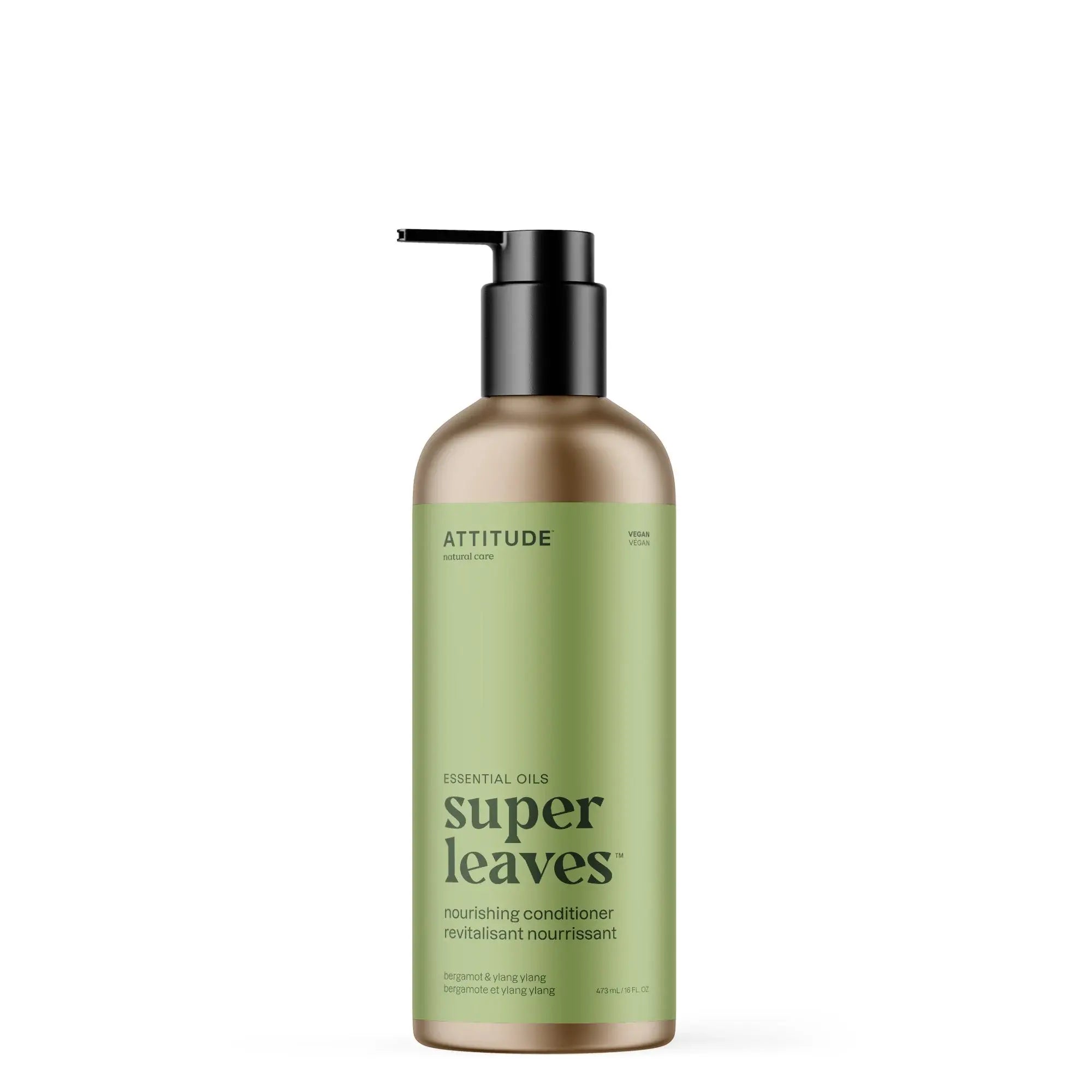 Attitude - Super leaves - Revitalisant nourrissant - Bergamote et ylang ylang 473ml