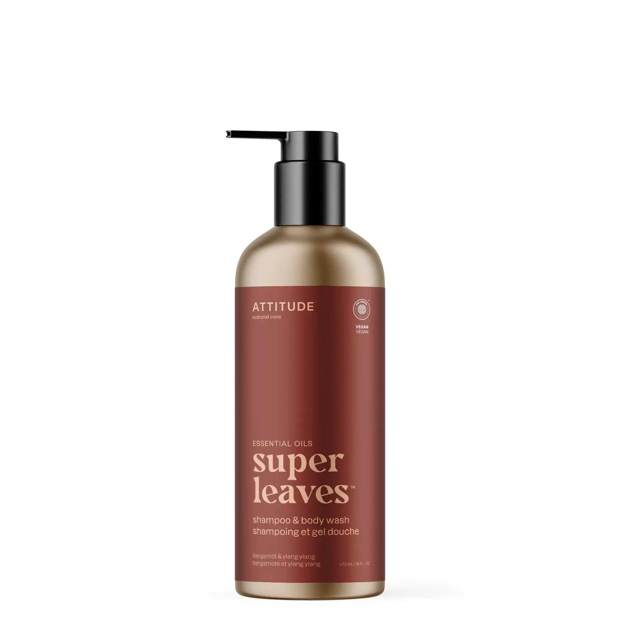 Attitude - Shampoing et savon corps 2en1  - Bergamote et ylang ylang 473ml