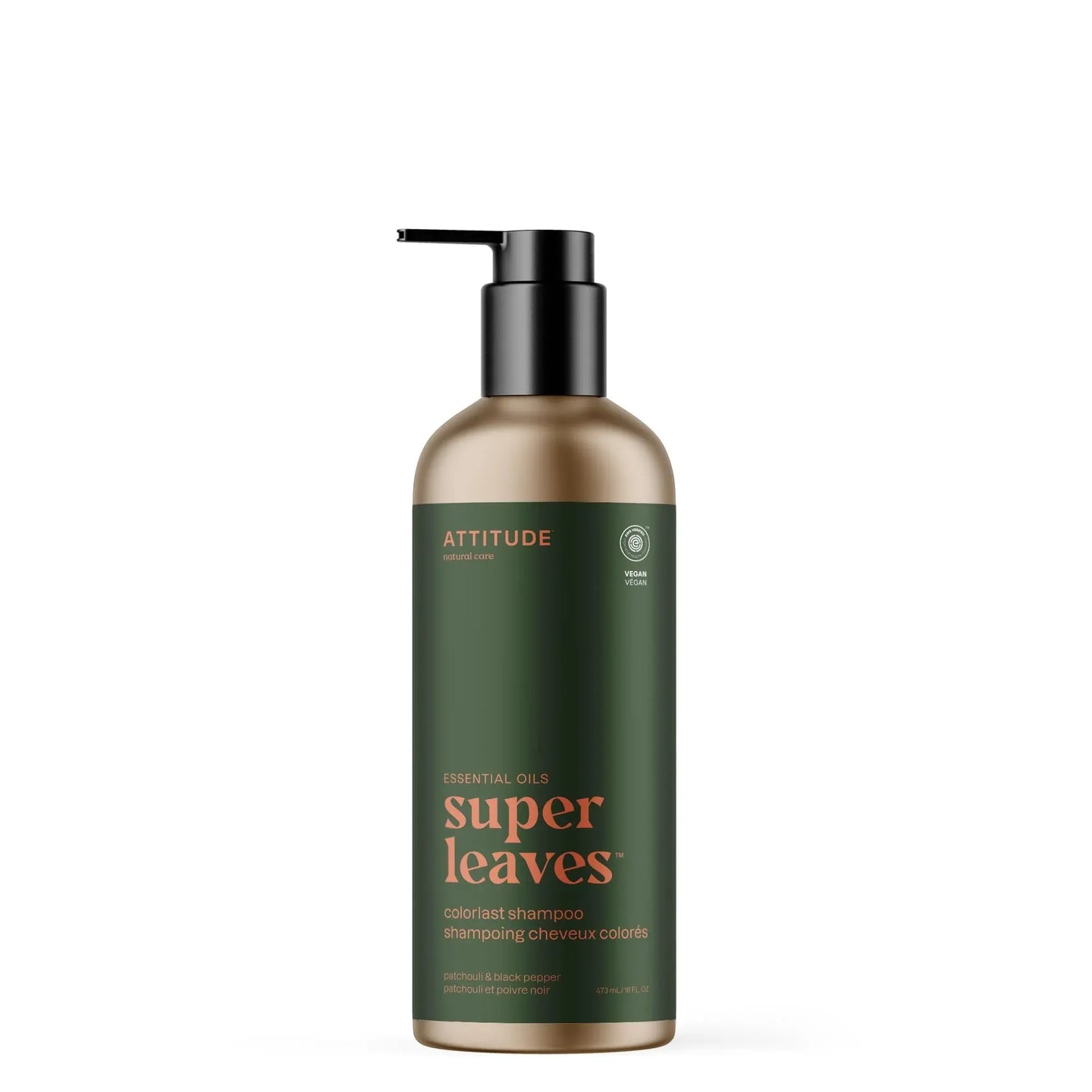 Attitude - Super leaves - Shampoing cheveux colorés - Patchouli et poivre noir 473ml