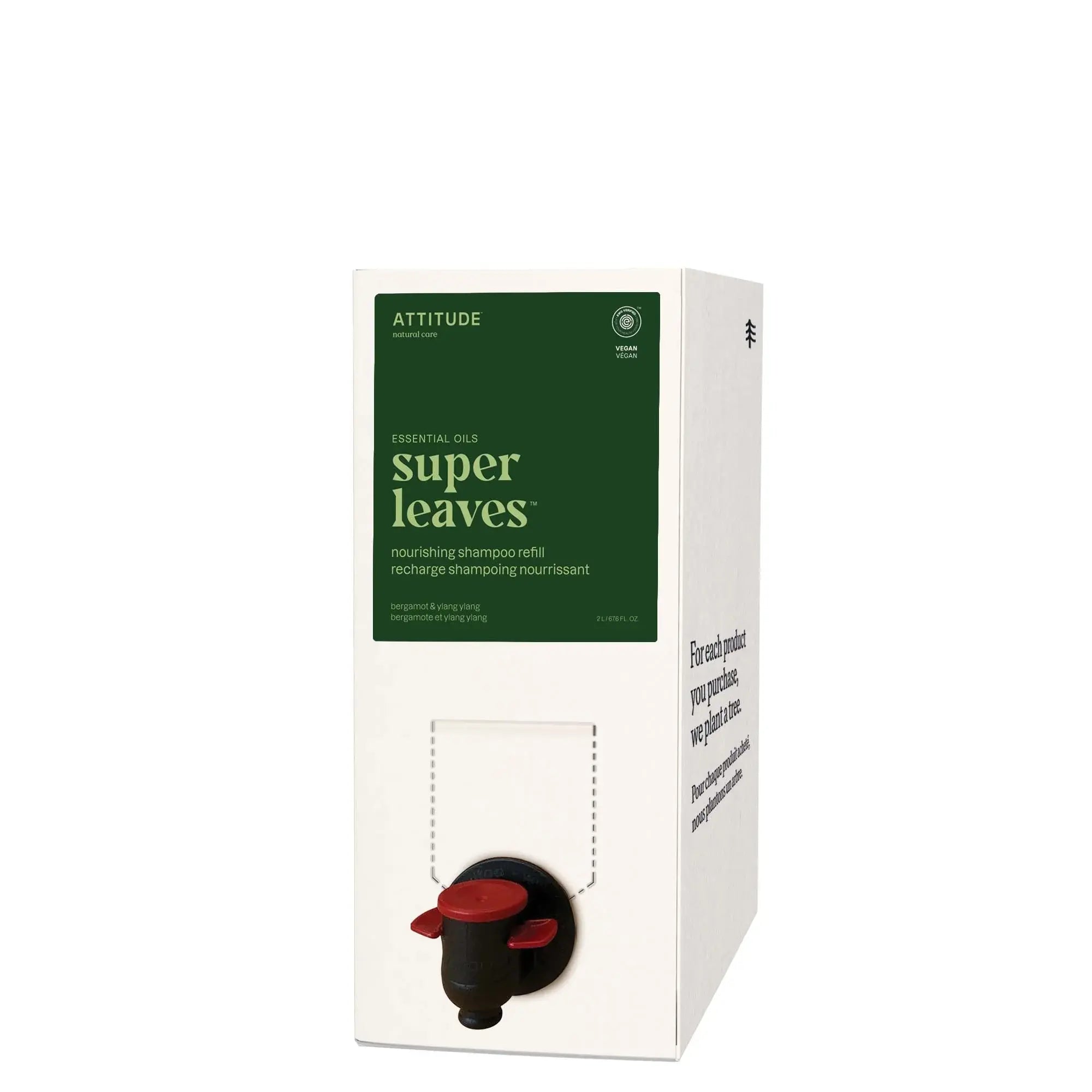 Attitude - Super leaves - Shampoing  nourrissant - Bergamote et ylang ylang 2L