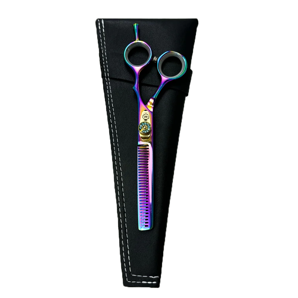 EZ - Dragon Rainbow - 5.5-inch 27-tooth pink rainbow thinning scissor