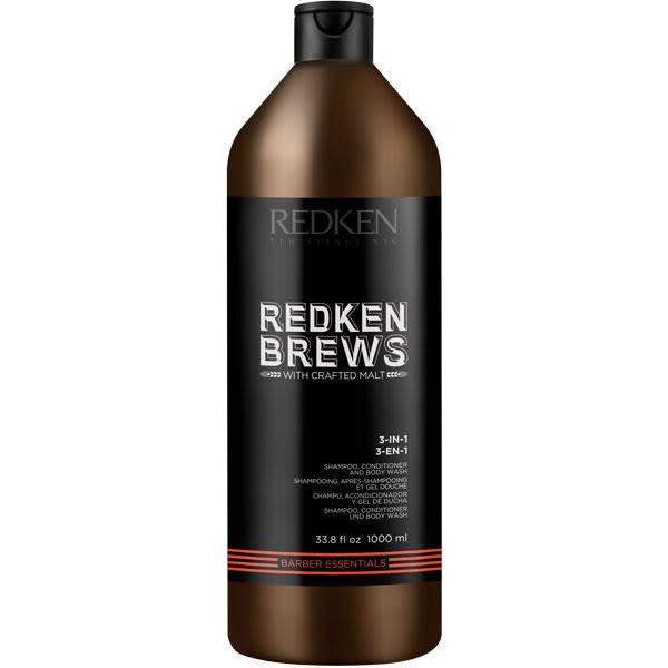 Redken - Brews - 3-En-1 Shampooing, Revitalisant & Nettoyant 1L